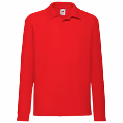 Fruit Of The Loom - Polo à manches longues - Enfant (Lot de 2) (Rouge)