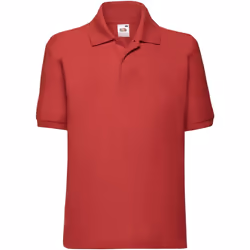 Fruit Of The Loom - Polo à manches courtes - Enfant (Lot de 2) (Rouge) - 5/6 ans