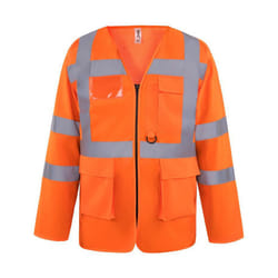 Yoko Executive - Veste de sécurité haute visibilité à manches longues - Homme (Lot de 2) (Orange haute visibilité)
