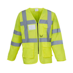 Yoko Executive - Veste de sécurité haute visibilité à manches longues - Homme (Lot de 2) (Jaune haute visibilité)