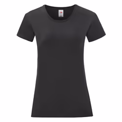 Fruit Of The Loom - T-shirt manches courtes ICONIC - Femme (Noir)