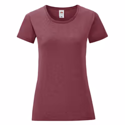 Fruit Of The Loom - T-shirt manches courtes ICONIC - Femme (Bordeaux chiné)