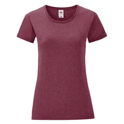 Fruit Of The Loom - T-shirt manches courtes ICONIC - Femme (Bordeaux chiné)