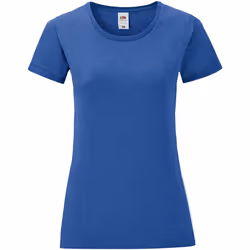 Fruit Of The Loom - T-shirt manches courtes ICONIC - Femme (Bleu roi chiné)