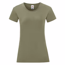 Fruit Of The Loom - T-shirt manches courtes ICONIC - Femme (Vert kaki)