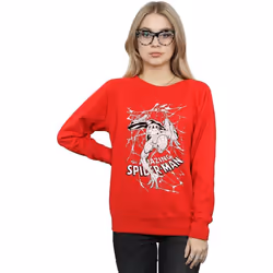 Marvel - Sweat WEB CRAWLER - Femme (Rouge)