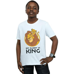 Disney - T-shirt THE LION KING MY DADDY IS KING - Garçon (Blanc)