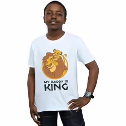 Disney - T-shirt THE LION KING MY DADDY IS KING - Garçon (Blanc)