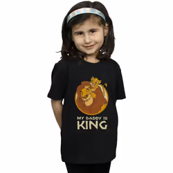 Disney - T-shirt THE LION KING MY DADDY IS KING - Fille (Noir)