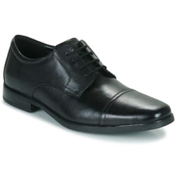 Chaussures Noires En Cuir À Lacets Pour Hommes