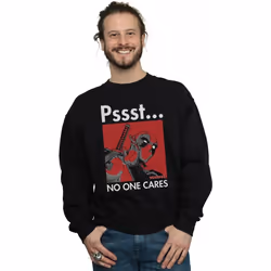 Marvel - Sweat NO ONE CARES - Homme (Noir)