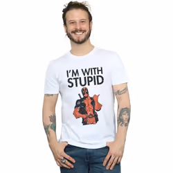 Marvel - T-shirt I'M WITH STUPID - Homme (Blanc)