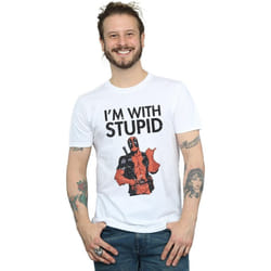 Marvel - T-shirt I'M WITH STUPID - Homme (Blanc)