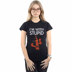 Marvel - T-shirt I'M WITH STUPID - Femme (Noir)