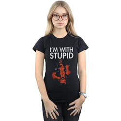 Marvel - T-shirt I'M WITH STUPID - Femme (Noir)