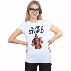 Marvel - T-shirt I'M WITH STUPID - Femme (Blanc)