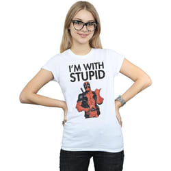 Marvel - T-shirt I'M WITH STUPID - Femme (Blanc)