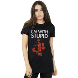 Marvel - T-shirt I'M WITH STUPID - Femme (Noir)