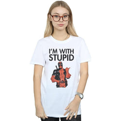 Marvel - T-shirt I'M WITH STUPID - Femme (Blanc)