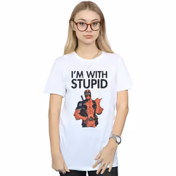 Marvel - T-shirt I'M WITH STUPID - Femme (Blanc)
