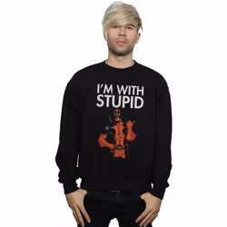 Marvel - Sweat I'M WITH STUPID - Homme (Noir)