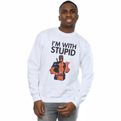Marvel - Sweat I'M WITH STUPID - Homme (Blanc)