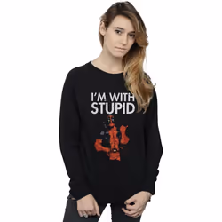 Marvel - Sweat I'M WITH STUPID - Femme (Noir)