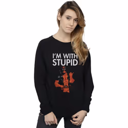 Marvel - Sweat I'M WITH STUPID - Femme (Noir)