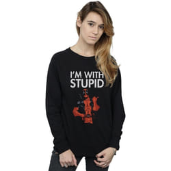 Marvel - Sweat I'M WITH STUPID - Femme (Noir)