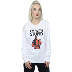 Marvel - Sweat I'M WITH STUPID - Femme (Blanc)