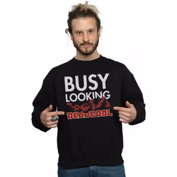 Marvel - Sweat BUSY LOOKING DEADCOOL - Homme (Noir)