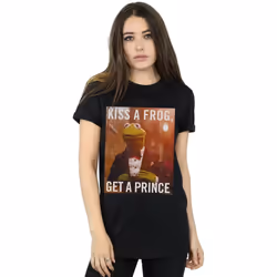 Disney - T-shirt THE MUPPETS KISS A FROG GET A PRINCE - Femme (Noir)