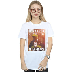 Disney - T-shirt THE MUPPETS KISS A FROG GET A PRINCE - Femme (Blanc)