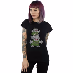 Disney - T-shirt FROZEN HANDSTACKING TROLLS - Femme (Noir)