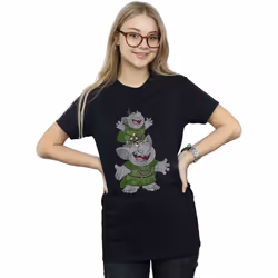 Disney - T-shirt FROZEN HANDSTACKING TROLLS - Femme (Noir)