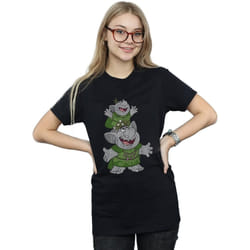 Disney - T-shirt FROZEN HANDSTACKING TROLLS - Femme (Noir)