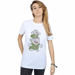 Disney - T-shirt FROZEN HANDSTACKING TROLLS - Femme (Blanc)