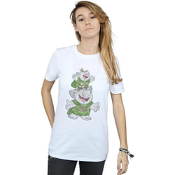 Disney - T-shirt FROZEN HANDSTACKING TROLLS - Femme (Blanc)