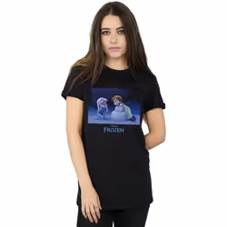 Disney - T-shirt FROZEN BUILD A SNOWMAN - Femme (Noir)