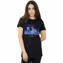 Disney - T-shirt FROZEN BUILD A SNOWMAN - Femme (Noir)