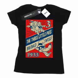 Disney - T-shirt AND THE BIG BAD WOLF - Femme (Noir)