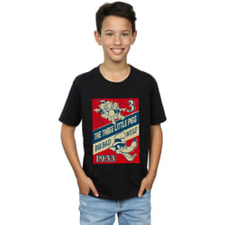 Disney - T-shirt AND THE BIG BAD WOLF - Garçon (Noir)