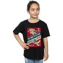 Disney - T-shirt AND THE BIG BAD WOLF - Fille (Noir)