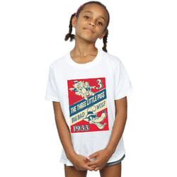 Disney - T-shirt AND THE BIG BAD WOLF - Fille (Blanc)