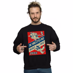 Disney - Sweat AND THE BIG BAD WOLF - Homme (Noir)