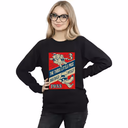 Disney - Sweat AND THE BIG BAD WOLF - Femme (Noir)