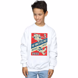 Disney - Sweat AND THE BIG BAD WOLF - Garçon (Blanc)