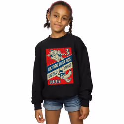 Disney - Sweat AND THE BIG BAD WOLF - Fille (Noir)