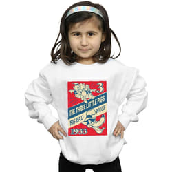 Disney - Sweat AND THE BIG BAD WOLF - Fille (Blanc)