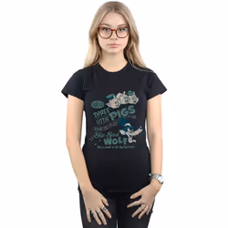 Disney - T-shirt WHO'S AFRAID OF THE BIG BAD WOLF - Femme (Noir)